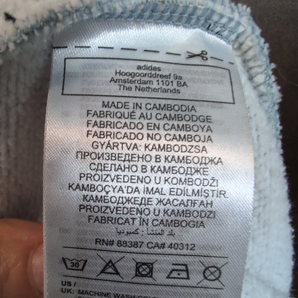 Adidas Women's Light Blue Tie-Dye Lounge Shorts - Picture 11 of 12